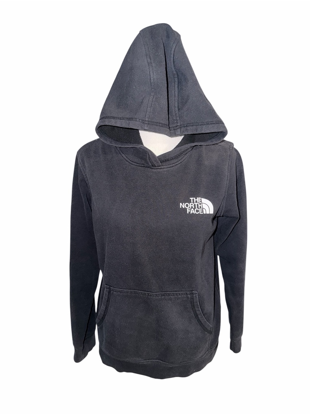 The North Face Kids Black Logo Hoodie Outdoor Graphic Sweater Size Large - Picture 2 of 5